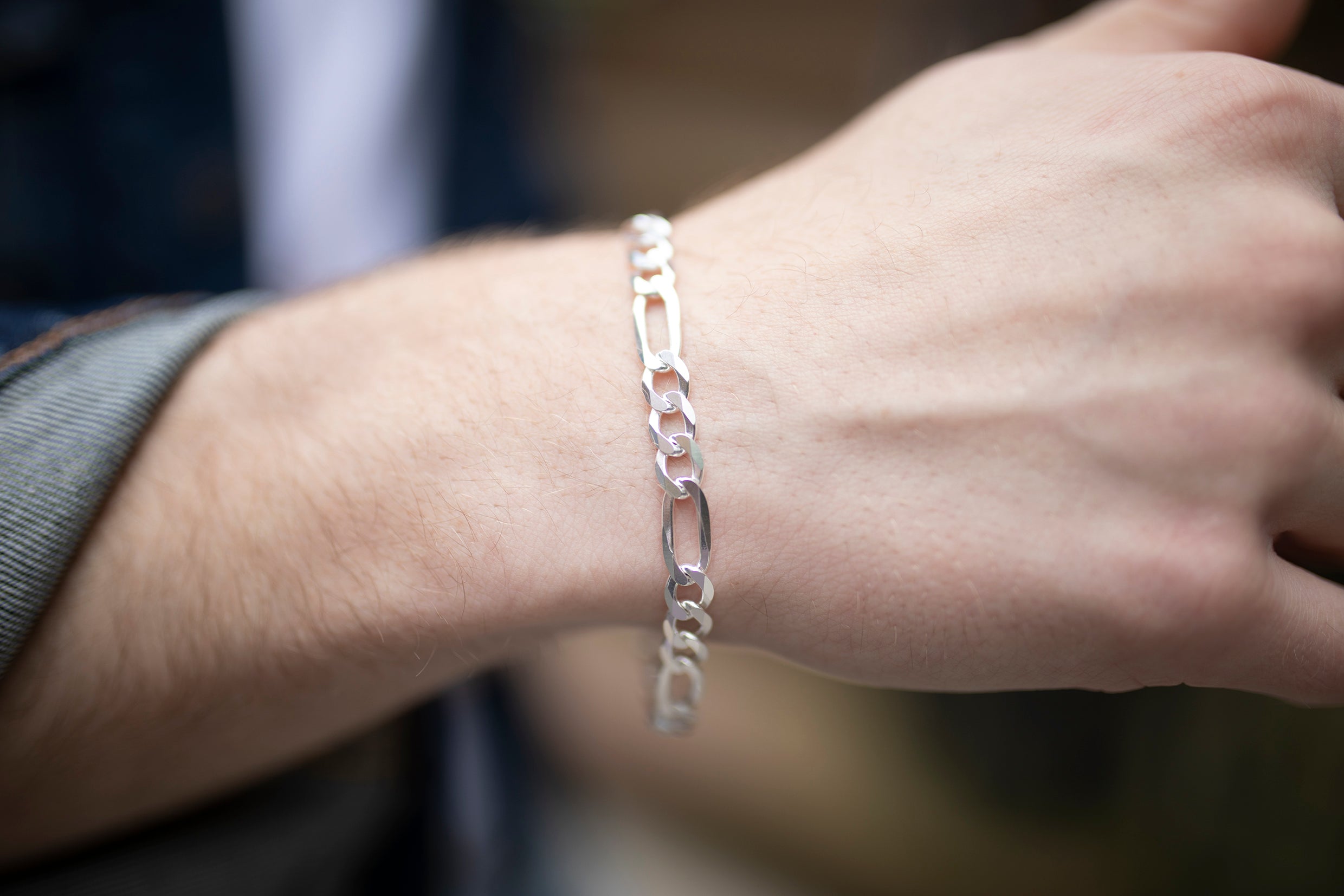 Hudson Figaro Silver Bold Bracelet