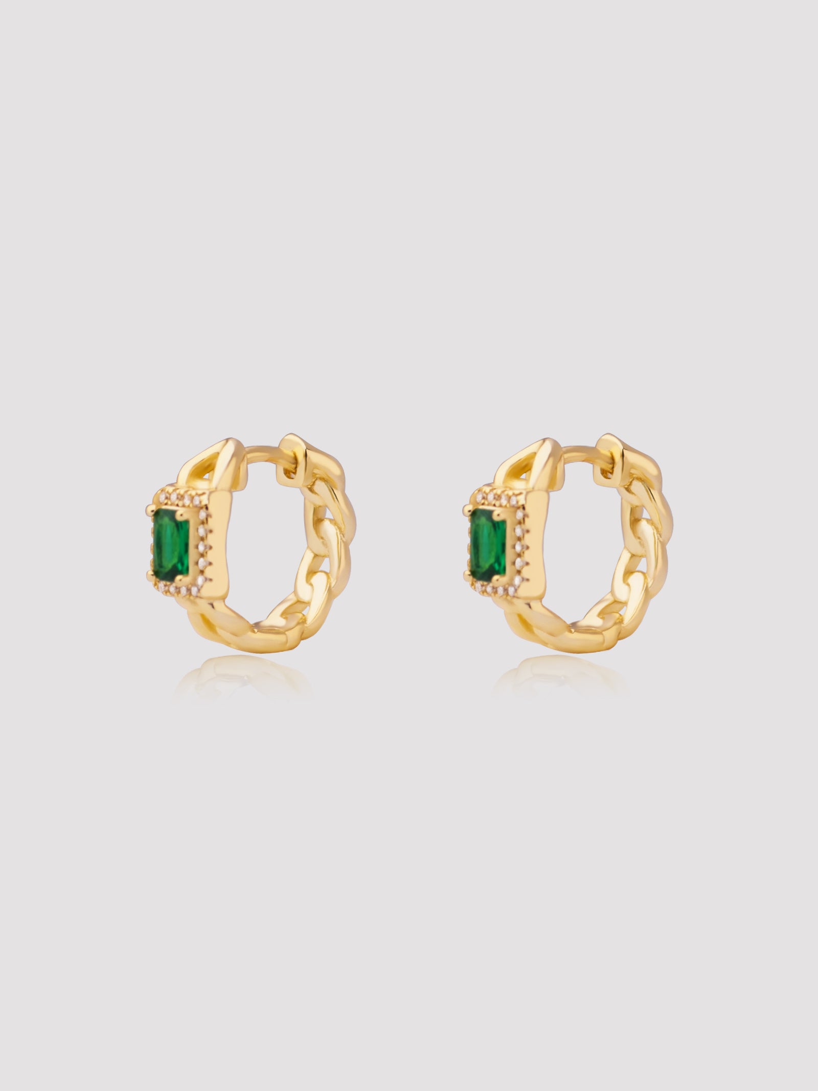Morris Emerald Gemstone Hoops