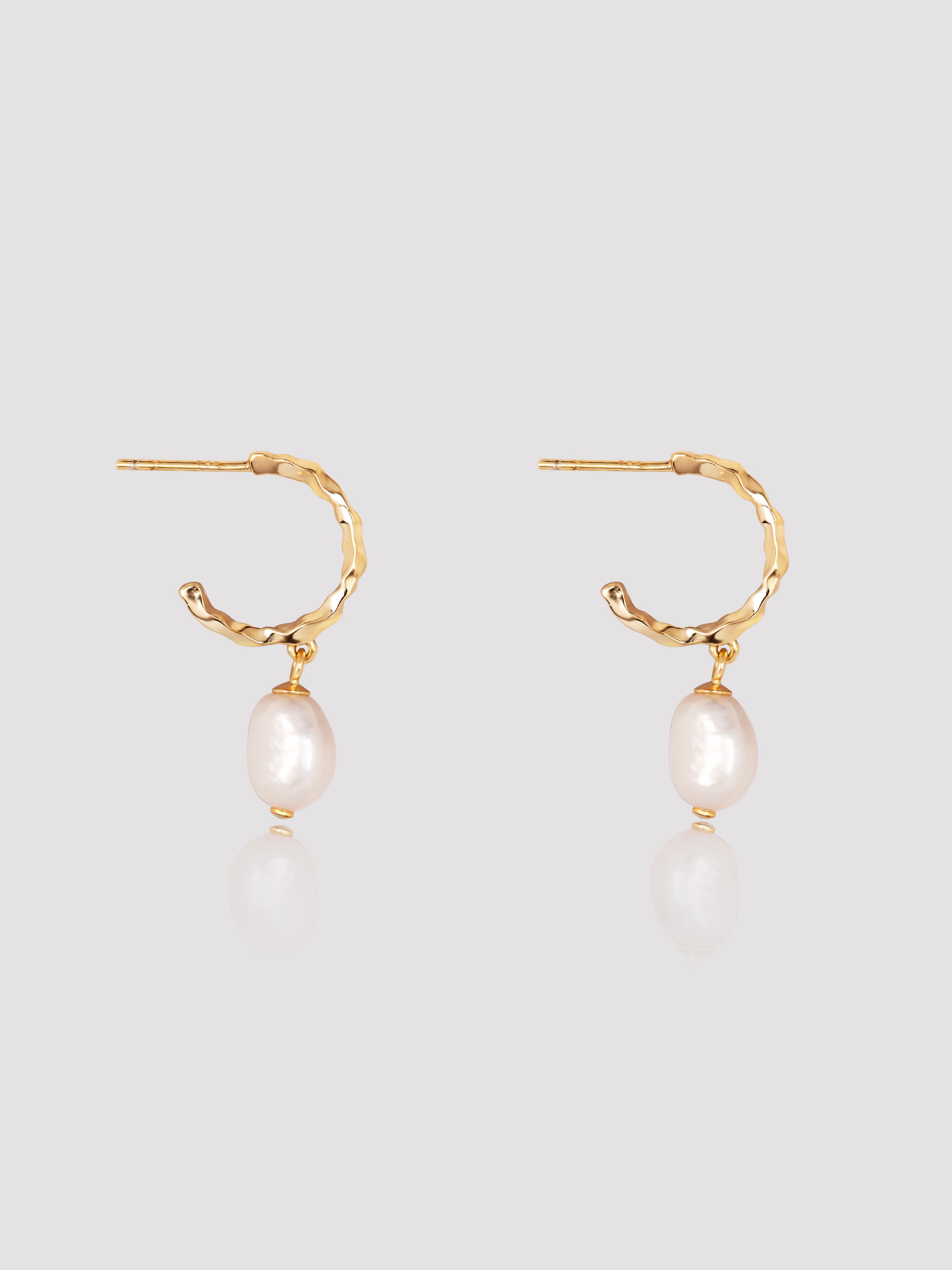 Duane Gold Pearl Hoops