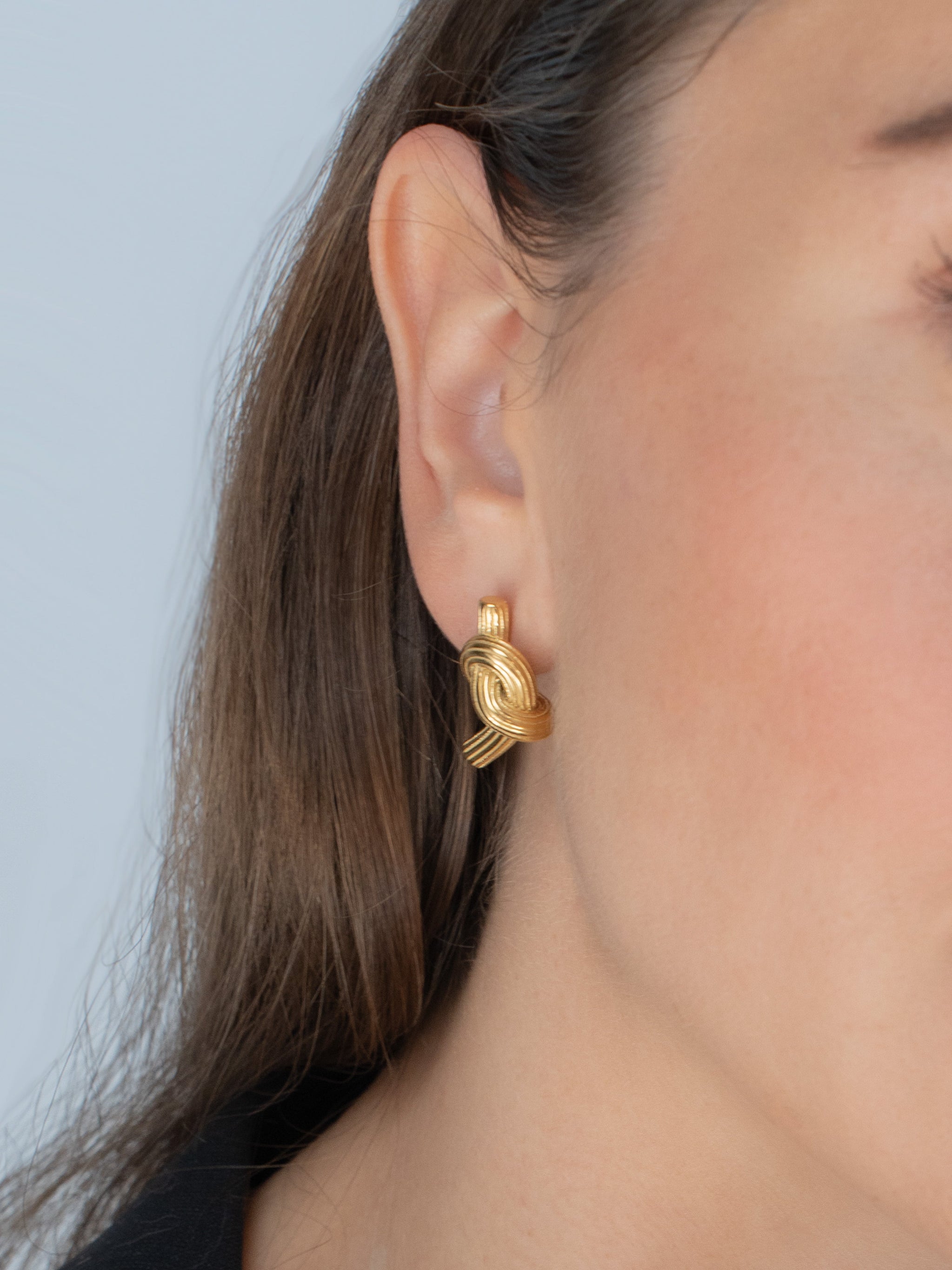 Love Knot Gold Earrings