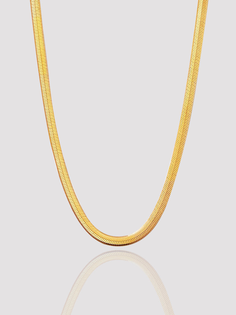 elegant and minimalistic gold filled snake chain necklace with the best quality materials 