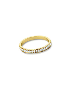 The concept of this dainty piece carries elegance and glitter with the promise of something good. This classic yet simple ring goes for a striking statement, and will elevate your style.   Details:   Made in 14K Solid Yellow Gold With White Cubic Zirconia  Size  5.6.7.8  Hypoallergenic   Fine Jewelry. miramira New York