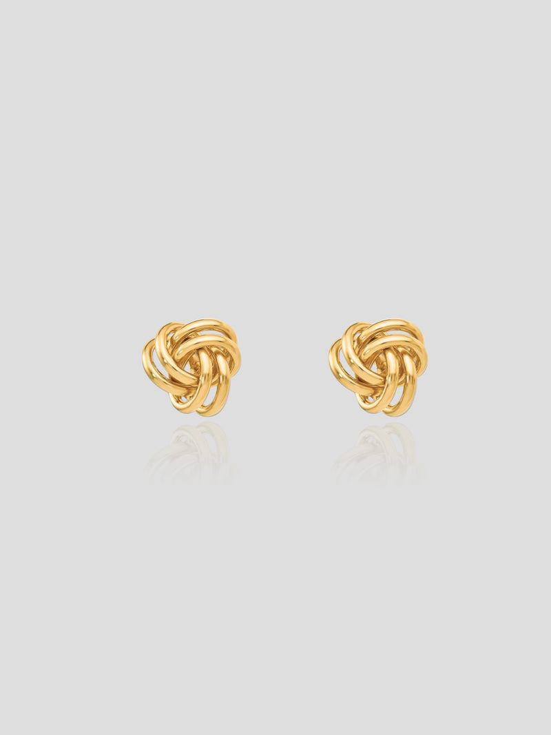 Simple, round 22K Yellow Gold Stud Earrings - ER-184