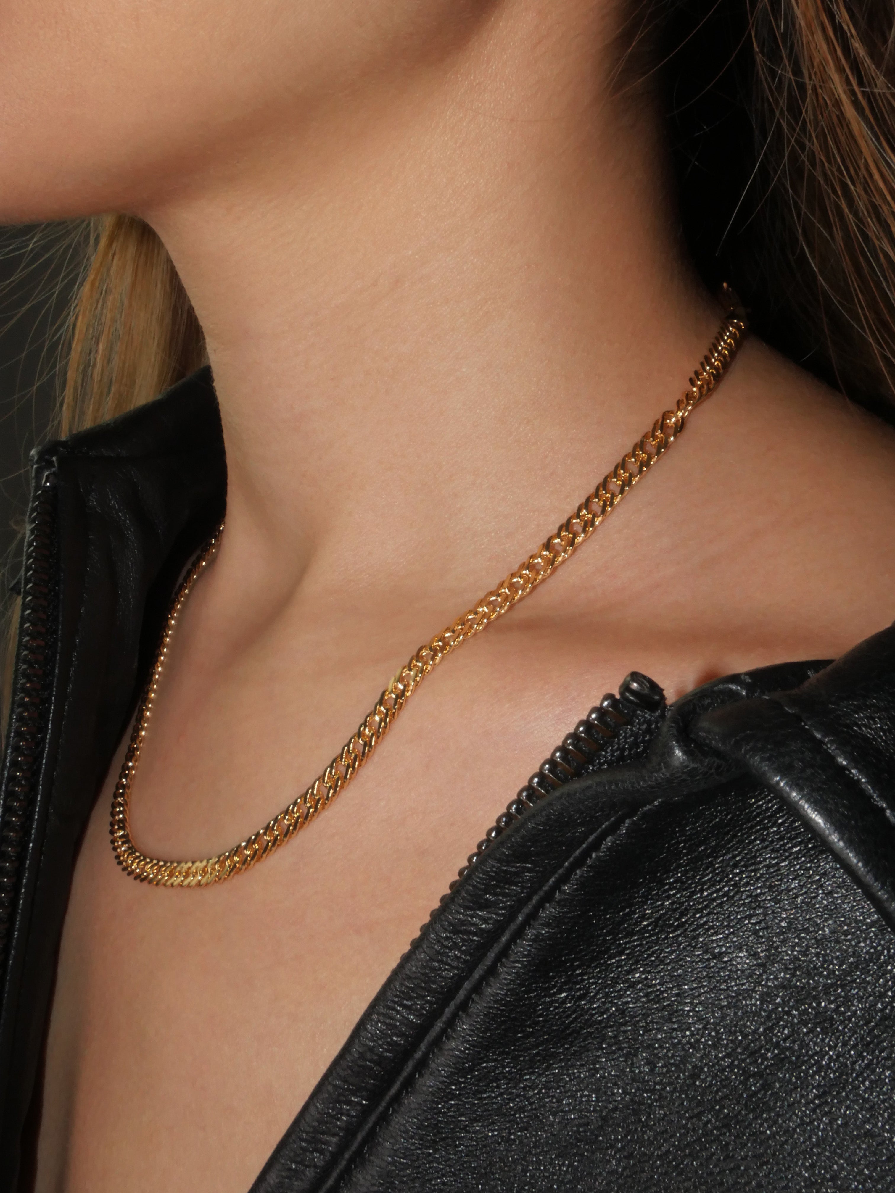 Soho Double Cuban Gold Petite Necklace