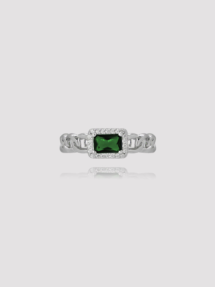 GREENWICH EMERALD GEMSTONE GOLD VERMEIL RING