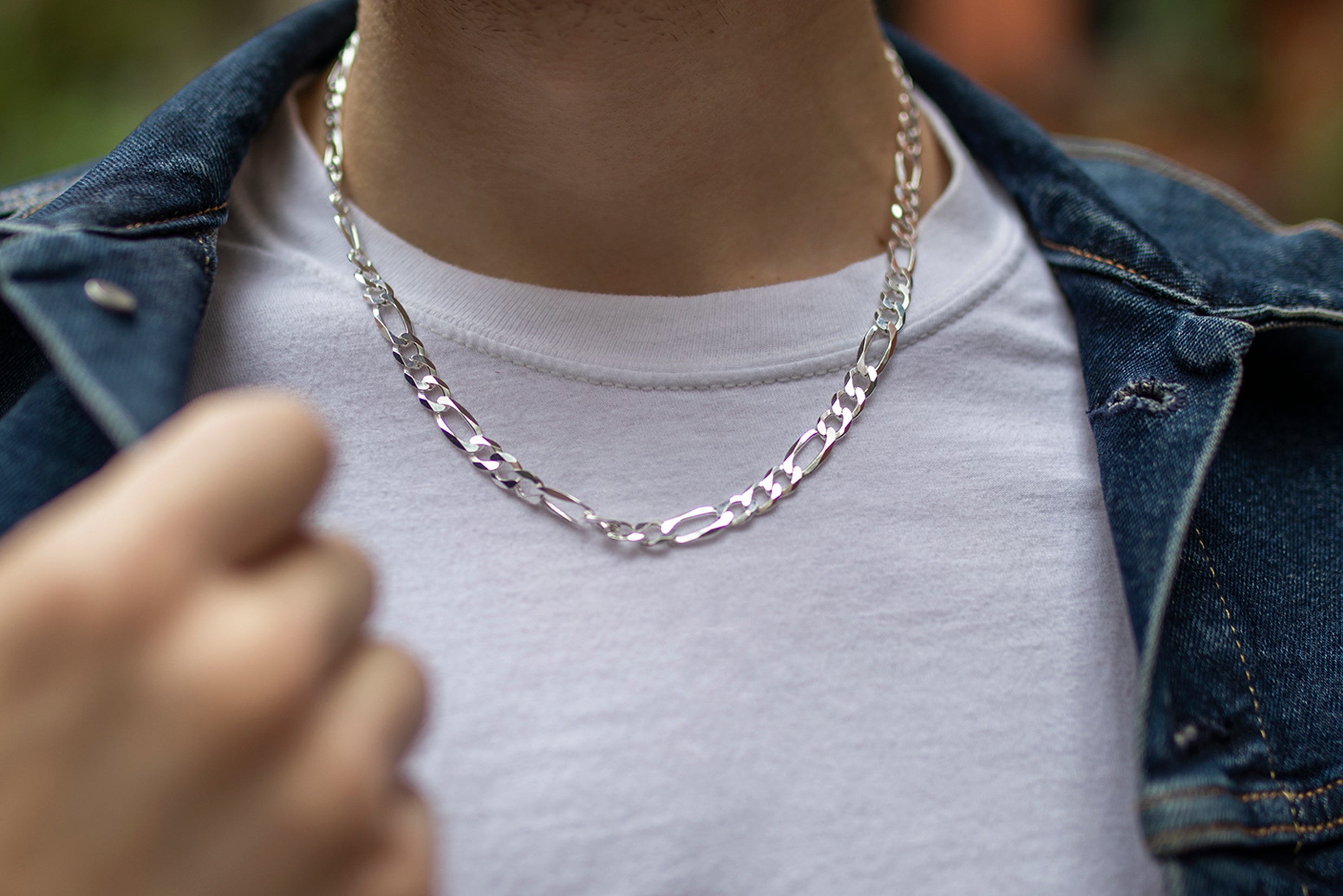 Figaro Sterling Silver Bold Necklace