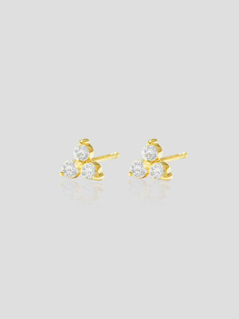 Jane - 14K Solid Gold Stud Earrings Yellow
