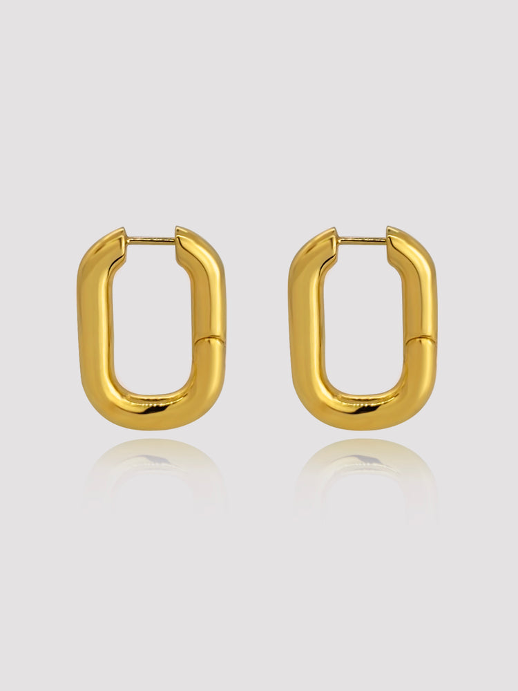 The best Square 18k gold plated hoops
