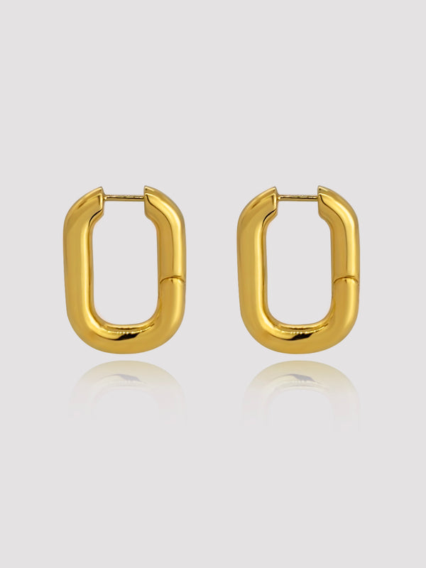 The best Square 18k gold plated hoops