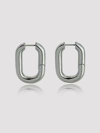 minimalist style 18k white gold plated hoops designed in New York