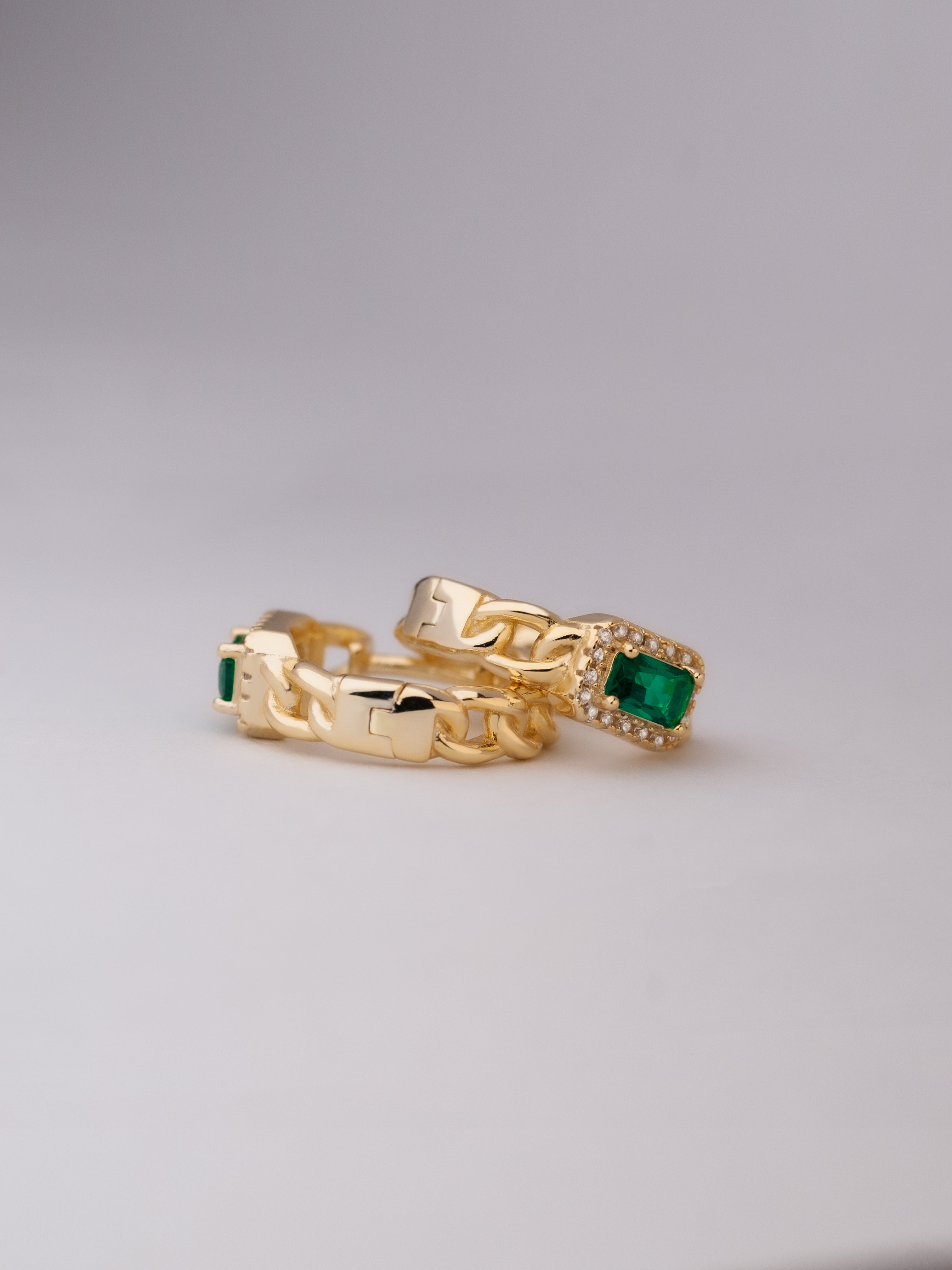 Morris Emerald Gemstone Hoops