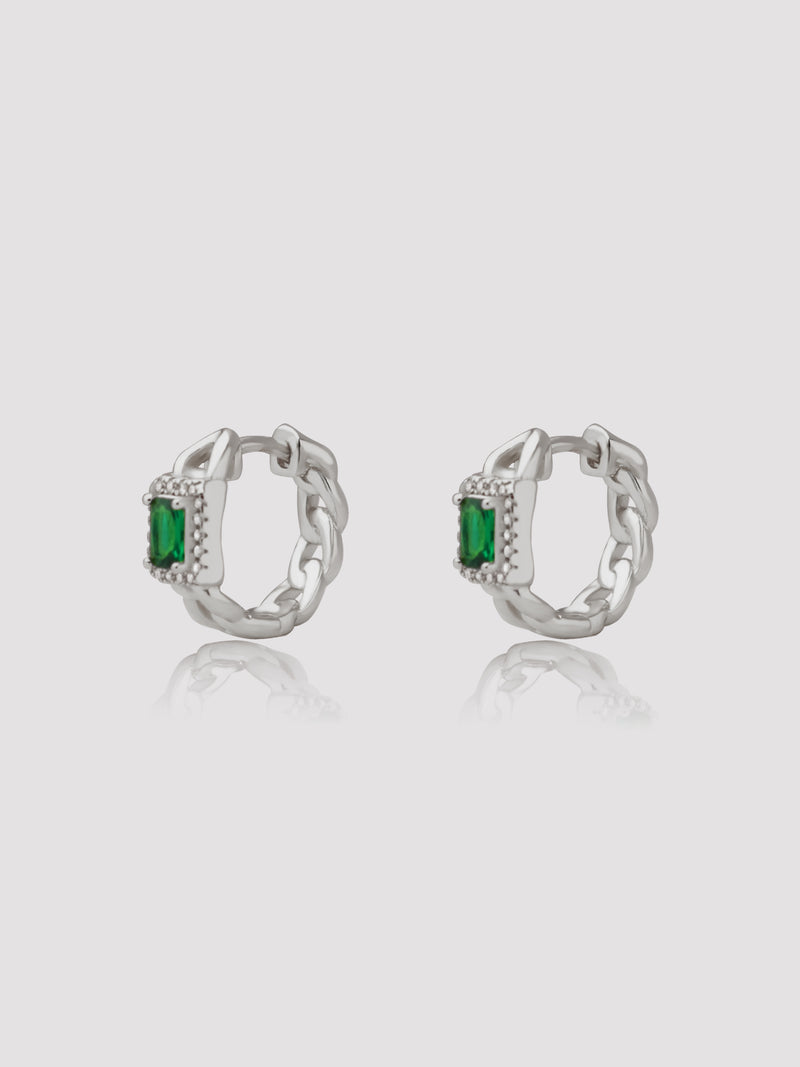 Morris Emerald Gemstone Hoops
