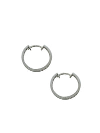 These middle-sized hoops are the perfect example of timeless elegance and of the moment jewelry. Featuring a shimmering and dainty style of pave setting. The Plaza Hoops will be the star that never goes out. These earrings are available in a smaller size.   Details:   Made in 14K Solid Yellow Gold With White Cubic Zirconia  Dimensions: L 1.8cm - W 1.8cm  Color: 14K Solid Yellow Gold / 14K Solid White Gold  Hypoallergenic   Fine Jewelry. miramira New York