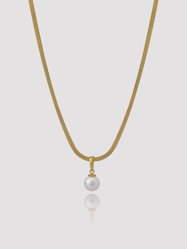 Snake Pearl Gold Necklace