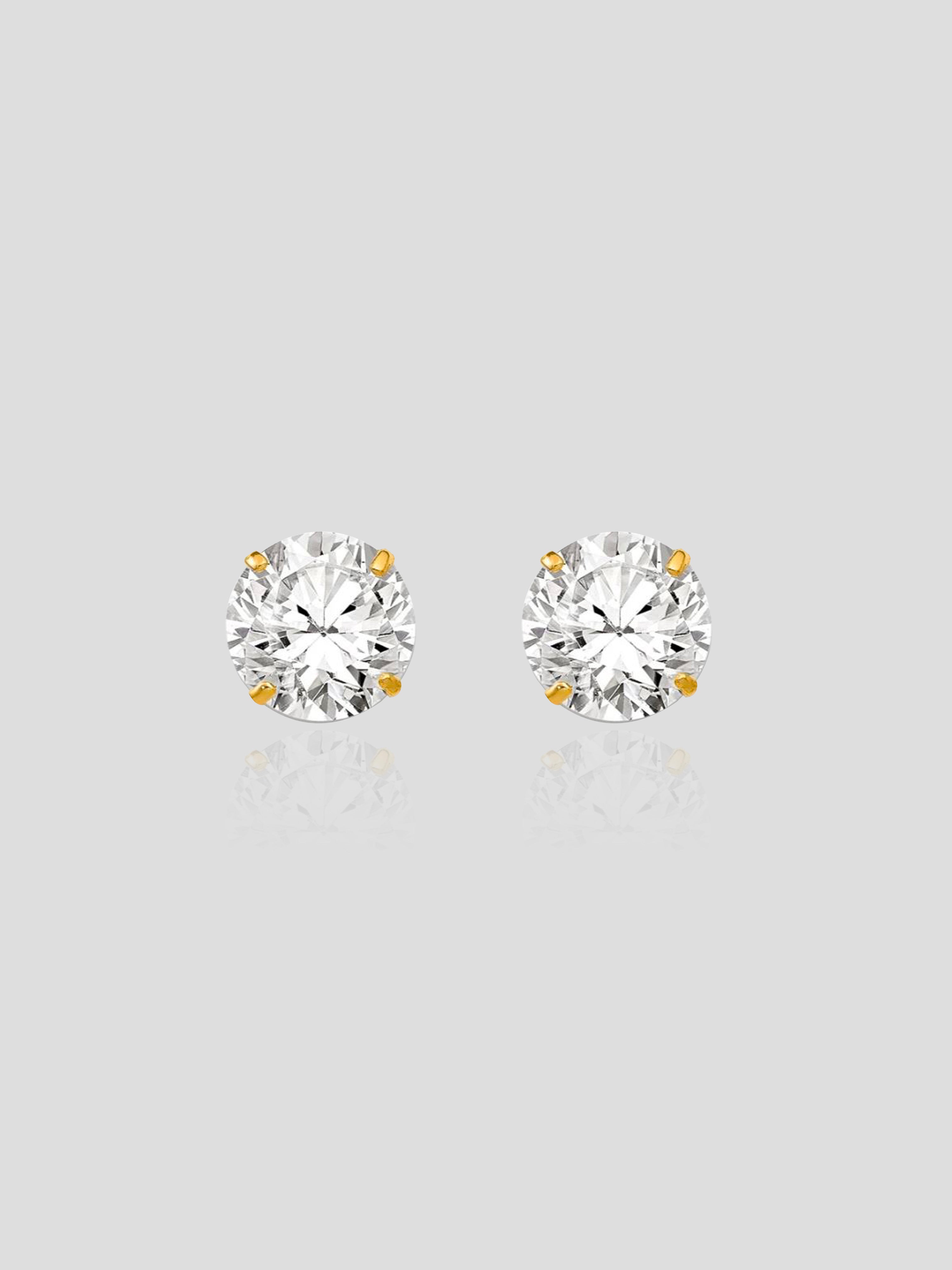 Leroy- 14K Yellow Solid Gold Stud Earring