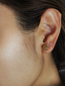 Leroy- 14K Yellow Solid Gold Stud Earring